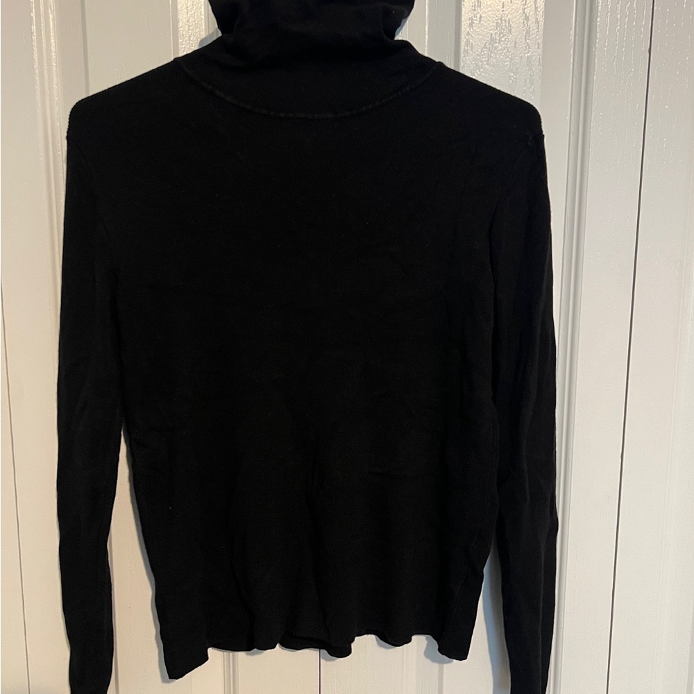 Tahari Black Ribbed Sweater